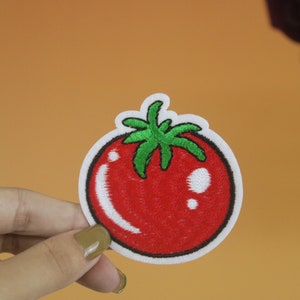 tomato patch, fruit patch,  iron on patch, embroidered patch, applique, iron on clothing labels,