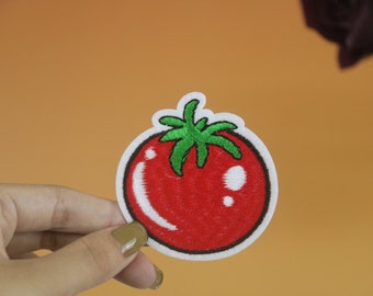 parche de tomate, parche de fruta, parche termoadhesivo, parche bordado, aplique, etiquetas termoadhesivas para ropa,