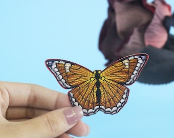 leaf butterfly patch, iron on patch, embroidered patch, applique, iron on clothing labels,