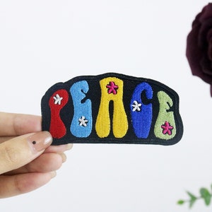 peace patch, iron on patch, embroidered patch, applique, iron on clothing labels,