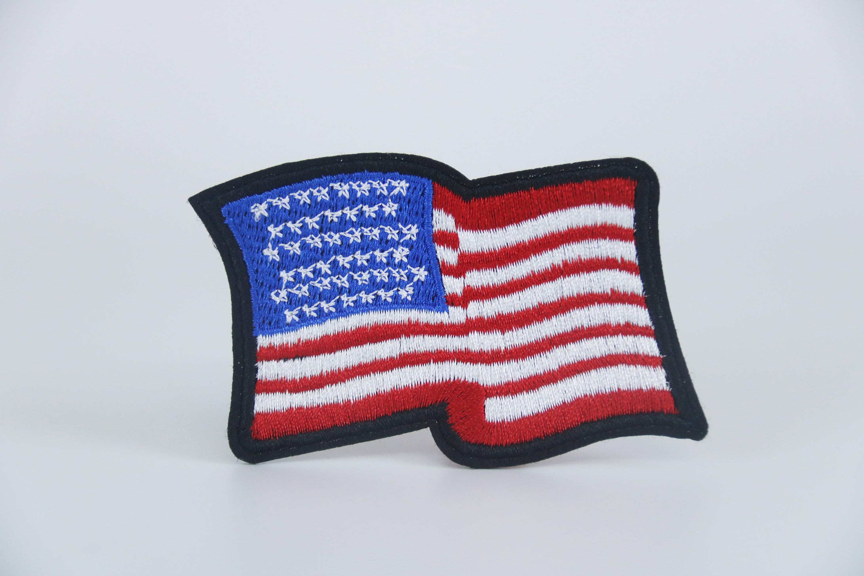the Old Glory flag patch, flying American flag patch, iron on patch, embroidered patch, applique, iron on clothing labels,