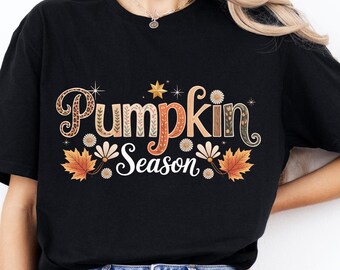 Pumpkin Season T-Shirt, Autumn Fall Shirt, Thanksgiving Shirt, Fall Pumpkin Shirt, Preppy Pumpkin Bow, Trendy Fall Pumpkins Sweatshirt