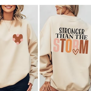 Stärker als der Sturm Sweatshirt, Boho Self Care Shirt, inspirierende Frauen Pullover, christliches Sweatshirt, Bibel Vers Shirt, motivierend