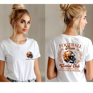 Komfortfarben Personalisiertes Fussball Mom Social Club Trikot für Fussball Mama Geschenk, Benutzerdefiniertes Fussball Spiel Tag T-Shirt für Mama, Fussball Geschenk