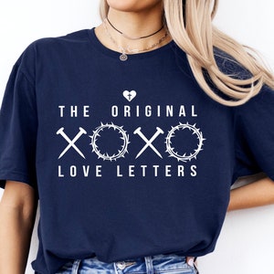 XOXO As cartas de amor originais, camiseta de Jesus, camiseta com versículos da Bíblia, camiseta cristã, camiseta religiosa de dia dos namorados, presente de amante de Jesus, camiseta XOXO