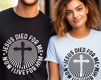 Aesthetic Christian Shirt, Jesus He Died For Me Shirt, I Live For Him, Crown of Thorns, Christian Sweatshirt, Religious Shirt,Christian Gift