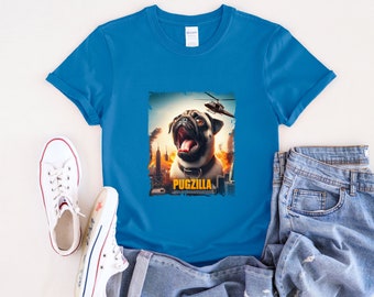 Pugzilla Shirt, Pug Shirt, Pug Dog Shirt, Pug Lover Tshirt, Pug Mom Shirt, Dog Lover Gift, Pug Owner Gift, Godzilla Shirt, Dog Owner Shirt