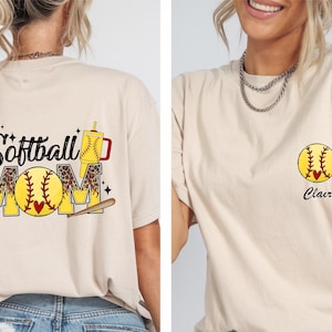 Personalisierte Softball Mom Shirt, benutzerdefinierte Name Softball Mom Shirt, maßgeschneiderte Softball Mom Shirt, Softball Mama T-Shirt, Muttertag Shirt
