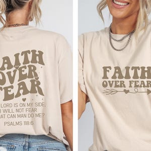 Faith Over Fear Christian Shirt, Jesus Cheistmas Shirts, Bible Verse Shirt, Religious Shirt, Baptism Tee, Church Shirt, Gift for Christian