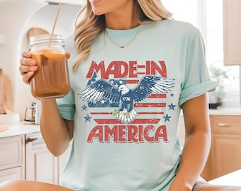 Comfort Colors® Made in America Shirt, 4th of July Shirt, Made In America 1776  Shirt, Independence Day Shirt, Patriotic Shirt, Eagle Shirt