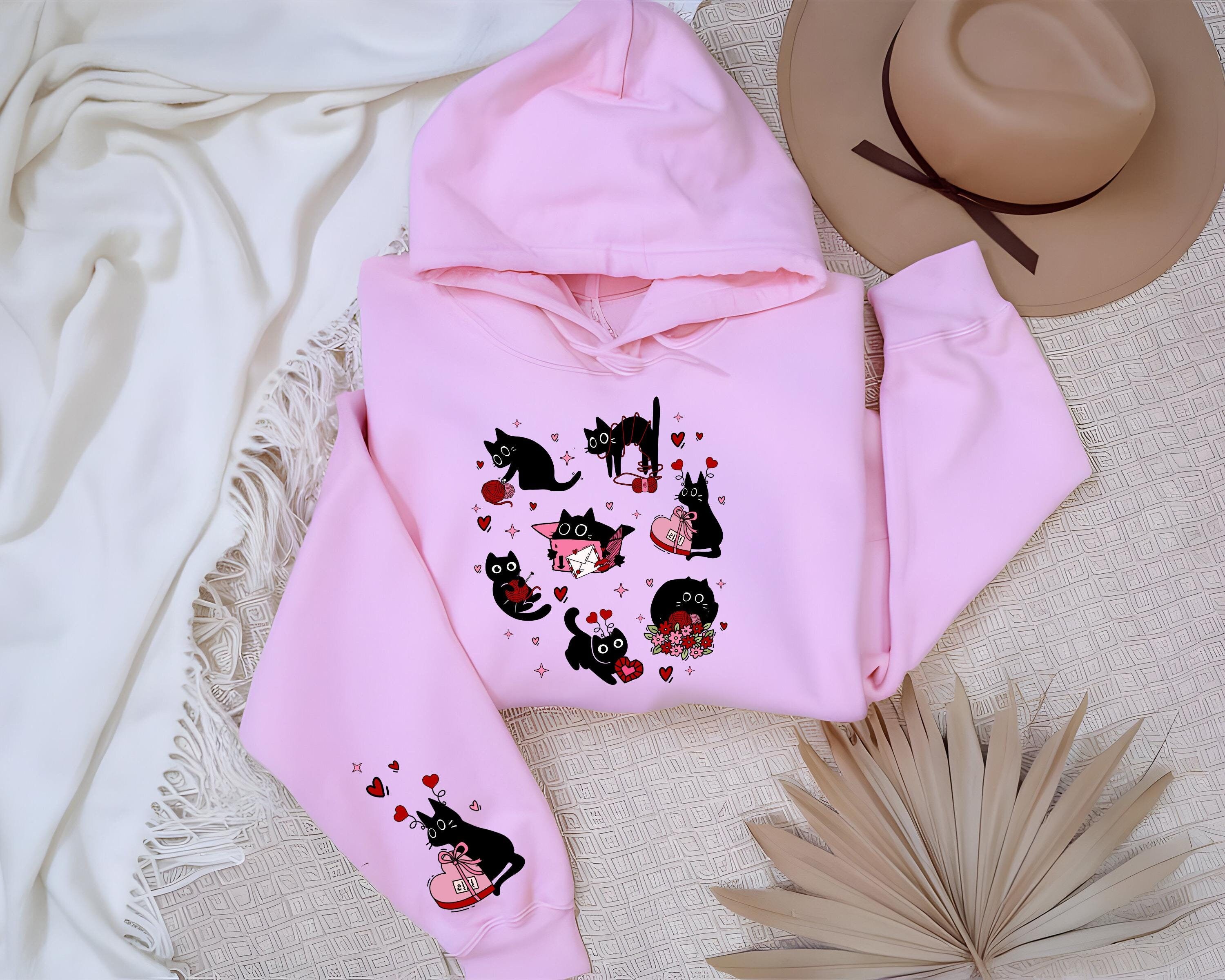 Valentine Hoodie Cat - Etsy