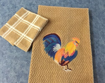 Watercolor Embroidery Rooster
