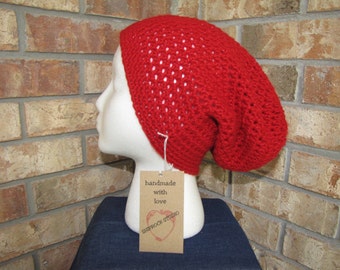 Slouchy Beanie Hat - Rouge Sparkle