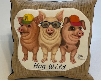 Piggy Party! Throw Pillow