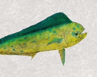 Mahi Mahi Gyotaku Print - Limited Edition Reproduction | Giclée on Archival Paper | Hand Signed & Stamped