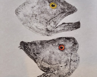 Hogfish & Gag Grouper Gyotaku Print – Limited Edition Reproduction 14x18"