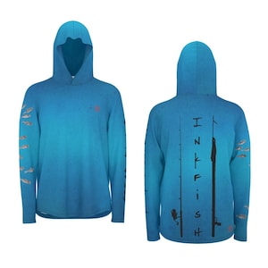 Inkfish Bait Shirt – UPF 50+ Performance Fishing Hoodie | Ocean Blue Fishing Shirt | Moisture-Wicking, Quick-Dry, Sun Protection | Unisex