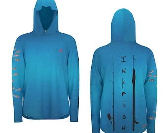 Inkfish Bait Shirt – UPF 50+ Performance Fishing Hoodie | Ocean Blue Fishing Shirt | Moisture-Wicking, Quick-Dry, Sun Protection | Unisex