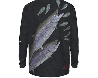 Kingfish Attack Shirt – UPF 50+ Performance Fishing Shirt | Quick-Dry, Moisture-Wicking, Sun Protection | Bait Ball Graphic | Unisex