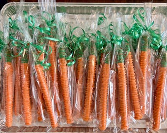 Chocolate Covered Pretzel Rods: Easter Carrot Treat, Party Favor, Dessert Table