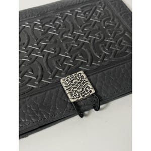 Oberon Design Black Embossed Leather Journal Book Cover 6x8" image 3