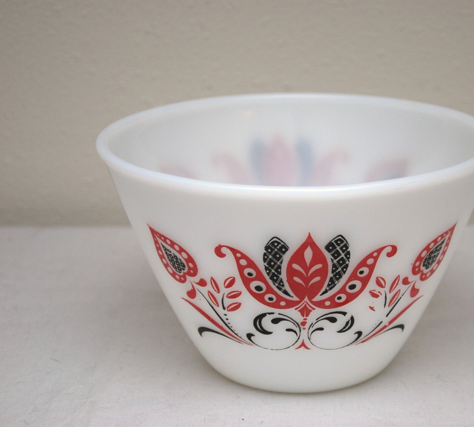 FIRE KING Mixing Bowl 7 inch / Vintage Modern Tulip Pattern Etsy
