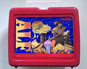 Vintage 1987 ALF Plastic Red Lunchbox Melmac TV Alien Productions  **No Thermos*
