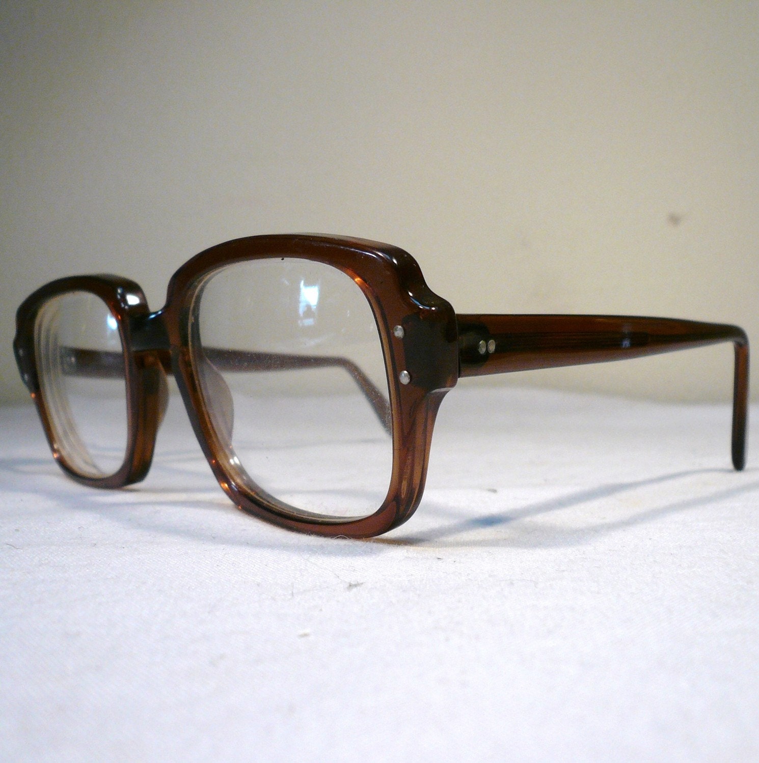 Vintage Romco Military Glasses Thick Brown Eyeglasses Frames Etsy