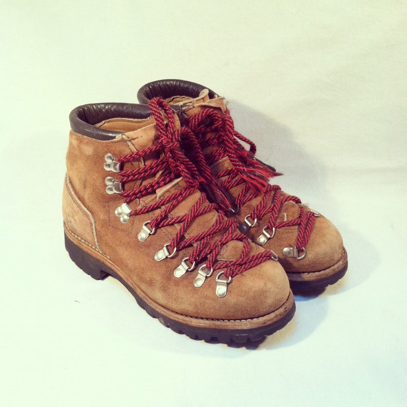 Vintage 70s DEXTER HIKING BOOTS / Mountaineering Red Laces / Etsy