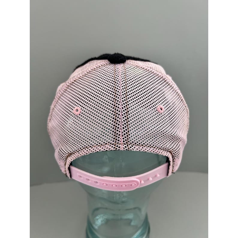 VTG Von Dutch Y2K 90s Pink & Black Terrycloth Mesh Snapback Trucker Hat KOREA image 8