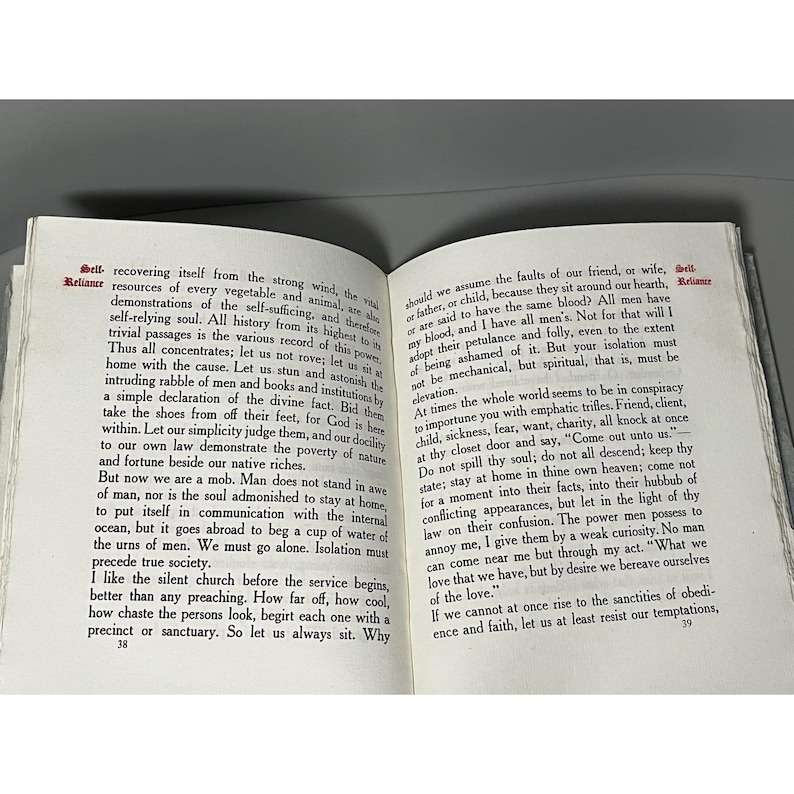 Self-Reliance by Ralph Waldo Emerson 1908 The Roycrofters New York Hardcover image 7