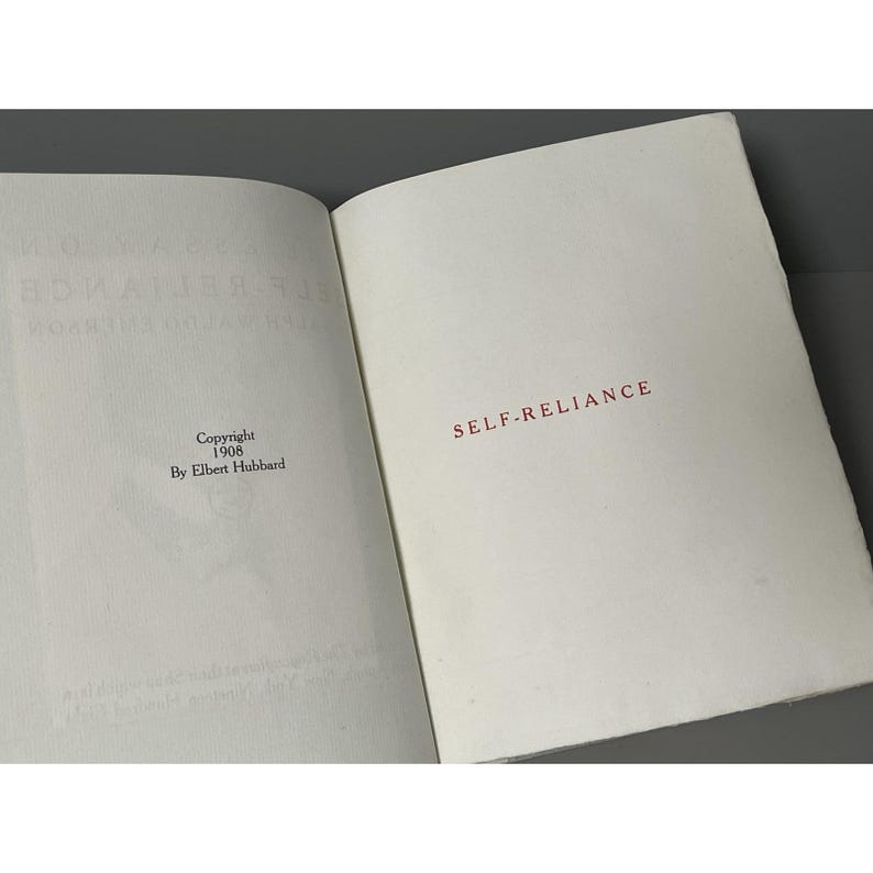Self-Reliance by Ralph Waldo Emerson 1908 The Roycrofters New York Hardcover image 6