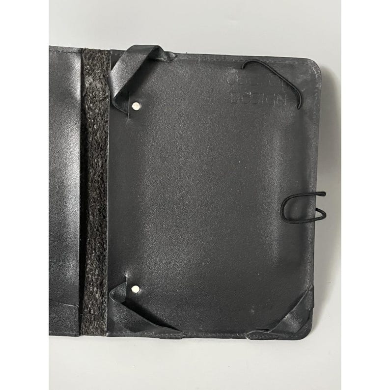 Oberon Design Black Embossed Leather Journal Book Cover 6x8" image 5