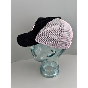 VTG Von Dutch Y2K 90s Pink & Black Terrycloth Mesh Snapback Trucker Hat KOREA image 5
