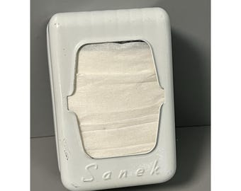 Sanek Vintage Metal Neck Strip Dispenser Barber Shop Beauty Salon White