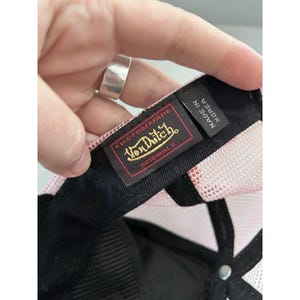 VTG Von Dutch Y2K 90s Pink & Black Terrycloth Mesh Snapback Trucker Hat KOREA image 10