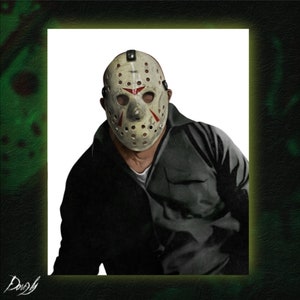 Stampa di Jason Voorhees, poster di Friday the 13th, Camp Crystal Lake, maschera da hockey, maschera di Jason