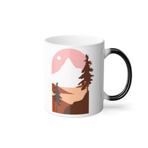 Mug panoramique My Heart Lives in the Pacific Northwest, cadeau parfait pour les amateurs de PNW Mug couleur morphing, 11 oz