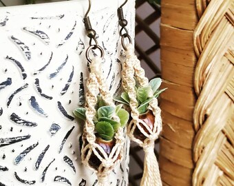 Macrame Plant Hanger Earrings
