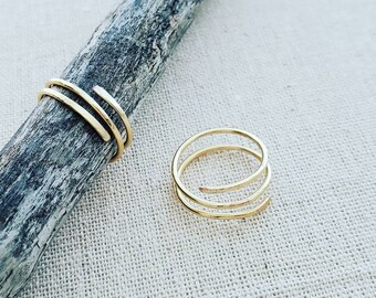 Sweet and Simple Gold Wire Wraparound Ring