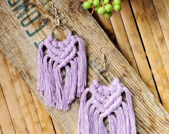 Boho Macrame Earrings Assorted Colors