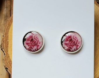 Prettiest Peonies Resin Stud Earrings