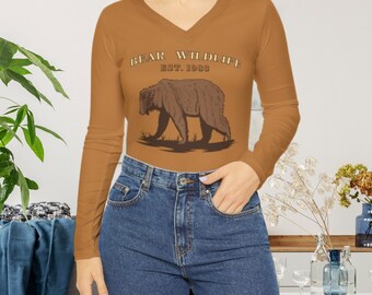 1980s Vintage Bear Wildlife Shirt, Mountain and Nature Long Sleeve Shirt, Animal TShirt, Camping Shirt, Nature Lover Shirt, Vacation T Shirt