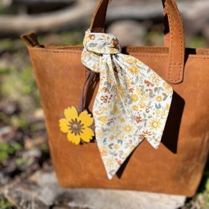 Spring Floral Scarf in Yellow - Scarf for Totes, Purses, Bows and Hat Bands