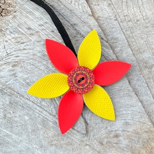 Leather Flower Purse Charm: Spring Brights Tote Bag Accessory