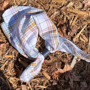 Square Bandana Scarf in Spring Plaid