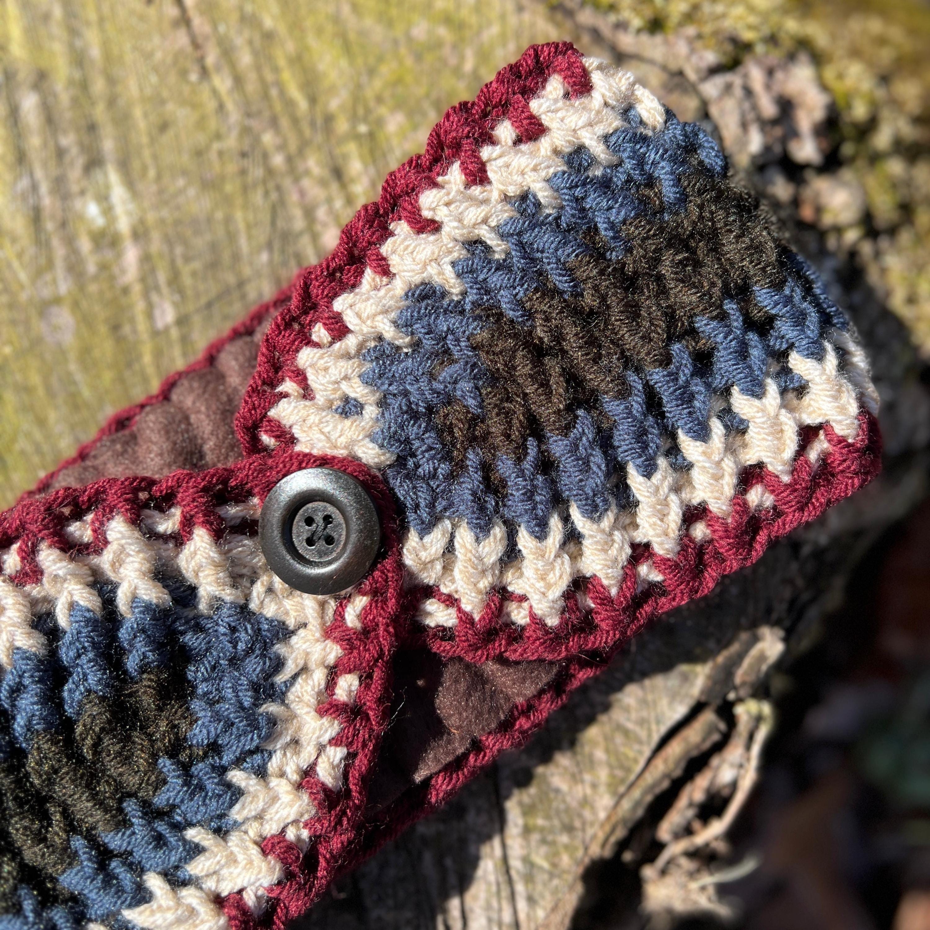 Ear Warmer with Fleece Lining - Colorful Striped Chunky Knit Headband