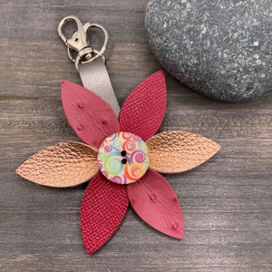 Designer Flower Bag Charm Keychain Wallet Purse Pendant With Coin