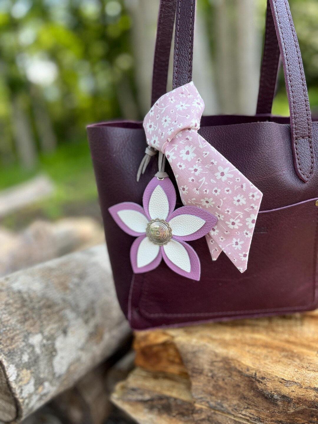 Woven Flower Bag Charm main image 0
