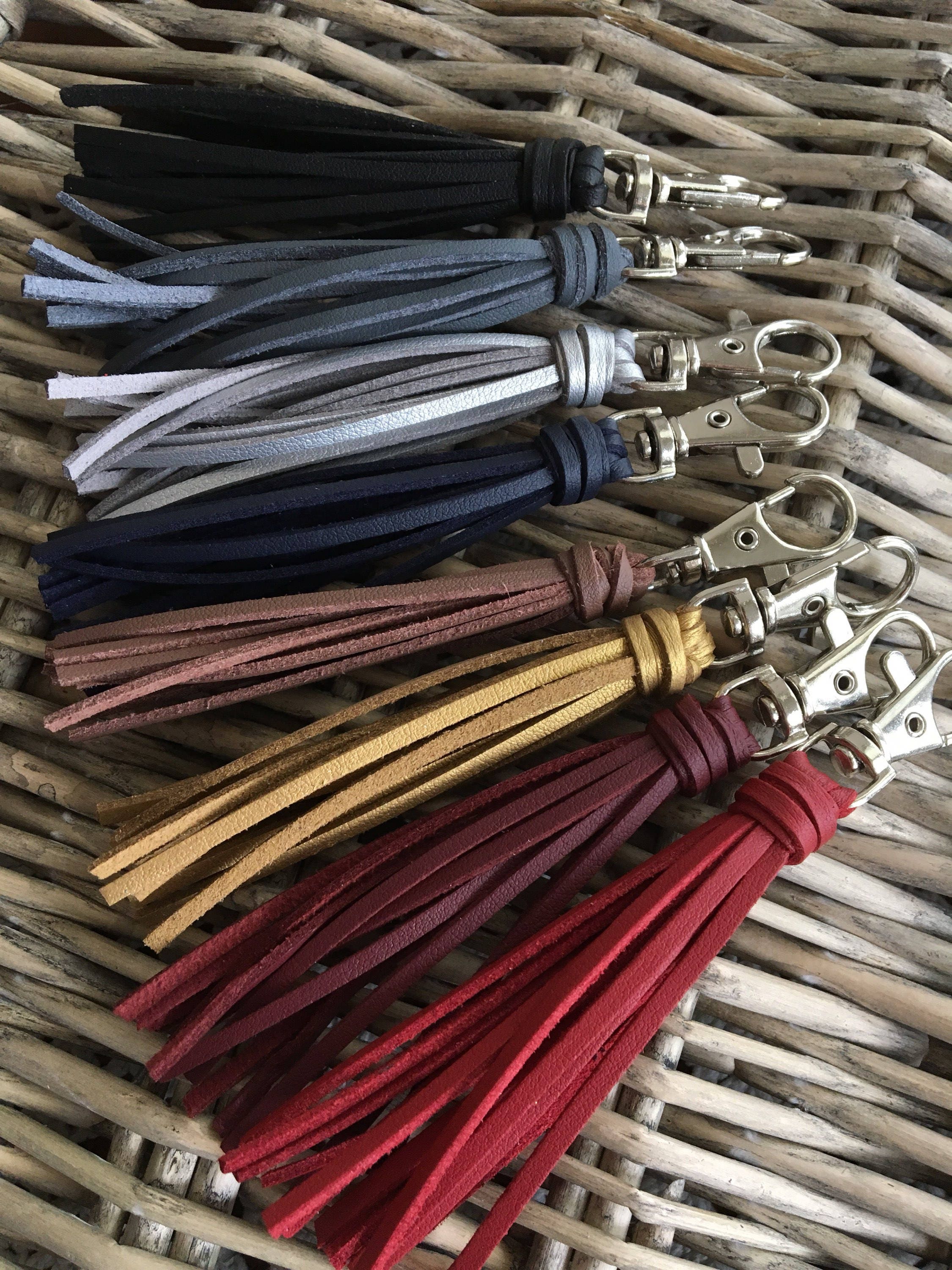 Leather Bag Charm Handbag Tassel Charm Tassel Keychain Etsy